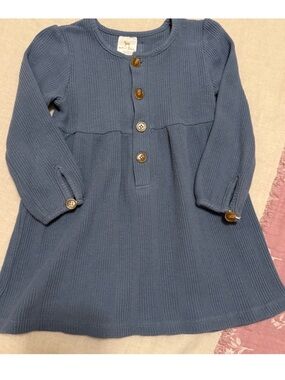 Velvet Fawn Waffle Knit Button-Front Long Sleeve Dress